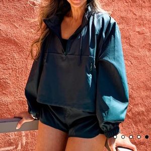 Girlfriend Collective Plus Size 3XL Moss Huddle Half Zip Windbreaker Jacket